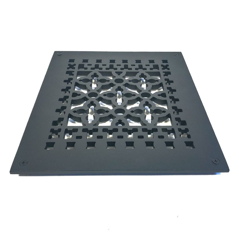 Black Cast Iron Rectangular Grille for Walls and Floors