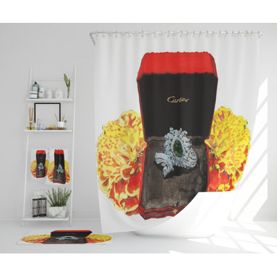 Natalyah Polyester Shower Curtain Set