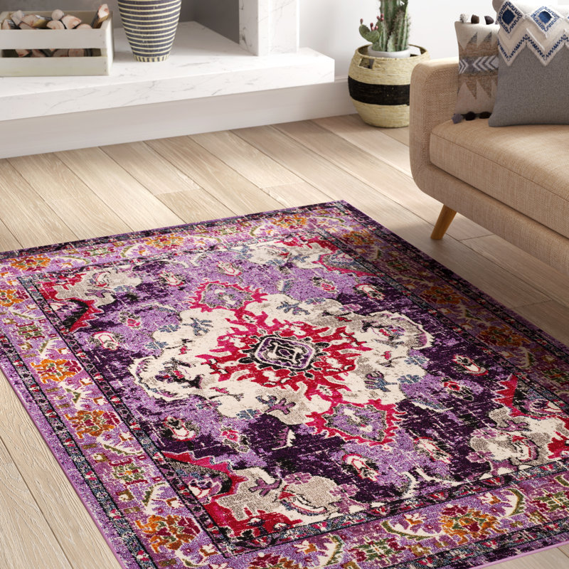 Tapis oriental Almyra, Rectangle 9 pi x 12 pi, Violet/Fuchsia