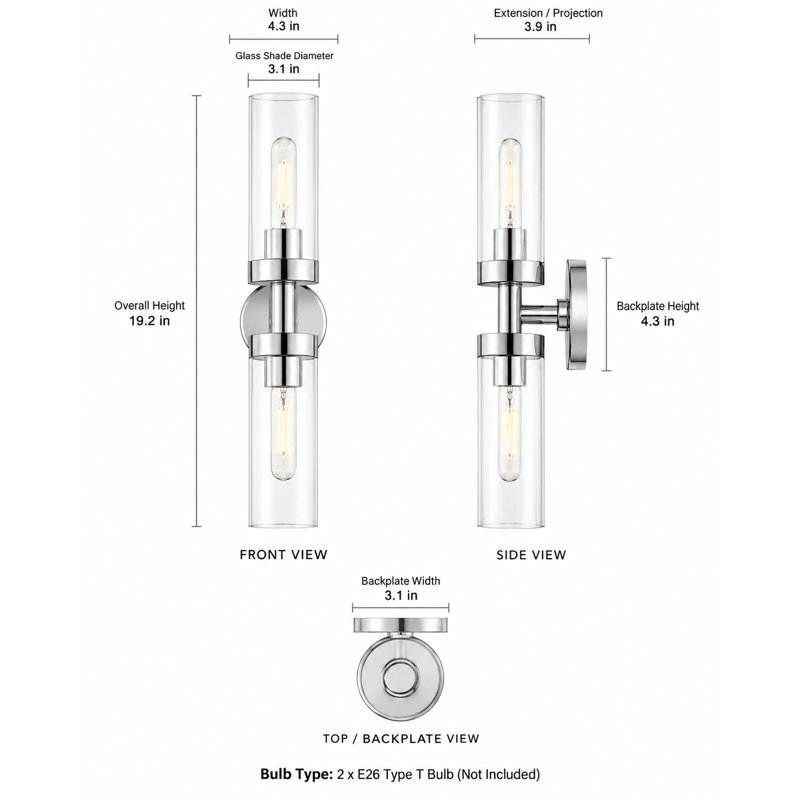 2-Lights Wall Sconce