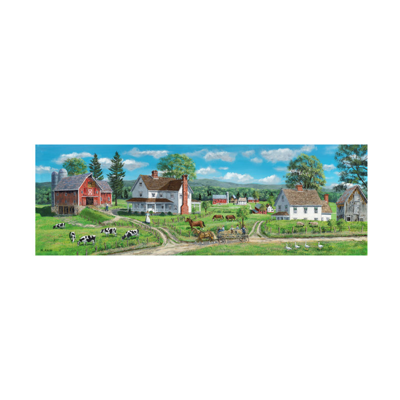 «Haval Country Farms On Canvas» par Bob Fair, reproduction, H 10 po x l 32 po x P 2 po