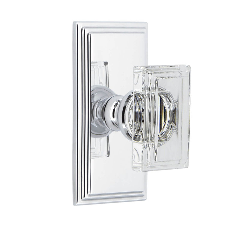 Grand Assiette courte Carré avec bouton Carré, Chrome brillant
