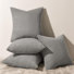 Decorative Compression Light Gray Corduroy Square Throw Pillow Covers With Inserts