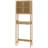 Bamboo Over Toilet Bathroom Storage Cabinet With Slatted Doors Adjustable And Open Shelves For Space Saving