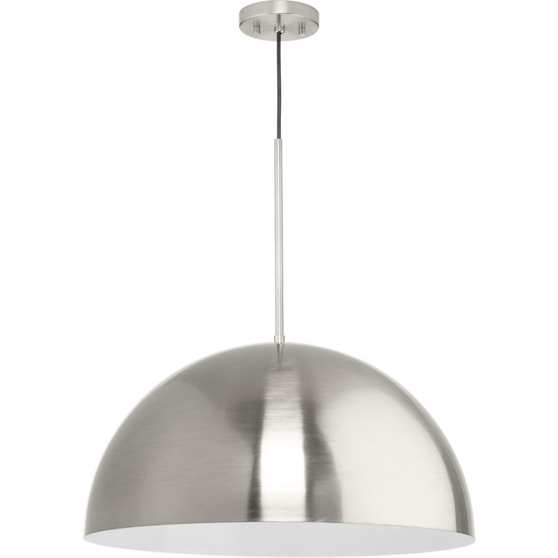 Ashantae 1 - Light Dome Pendant, Brushed Nickel, 124.5" H x 23.62" W x 23.62" D