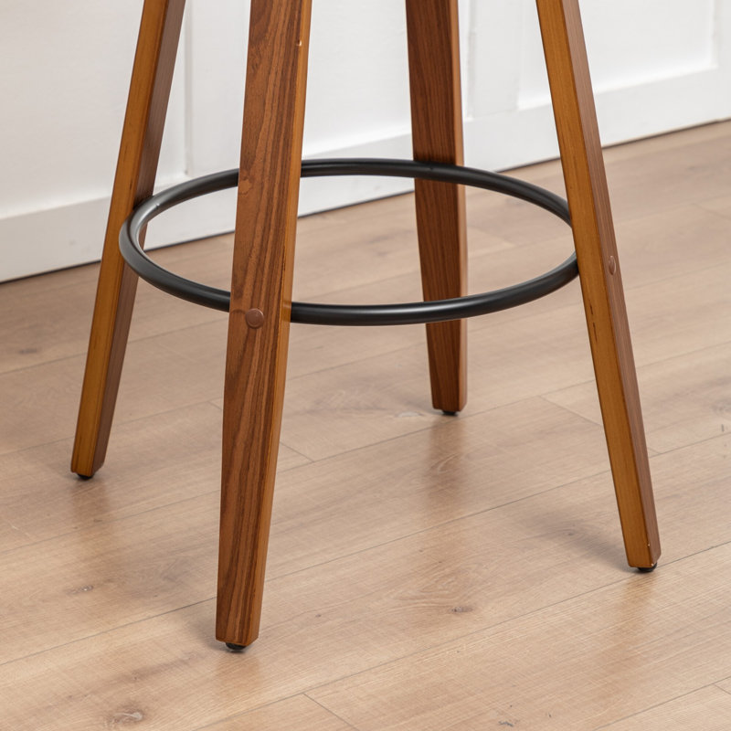 Tabourets de bar pivotants en simili cuir Lawrence, Noir, 25.2"