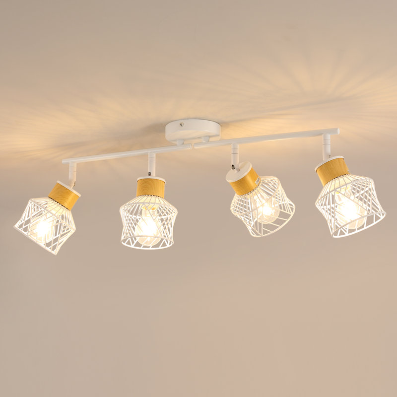White 4-Light Iron Ceiling Spotlight