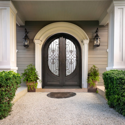 Ornate Passage Arched Iron Door