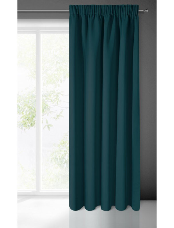 Logan Room Darkening Curtain Single Panel, Dark green