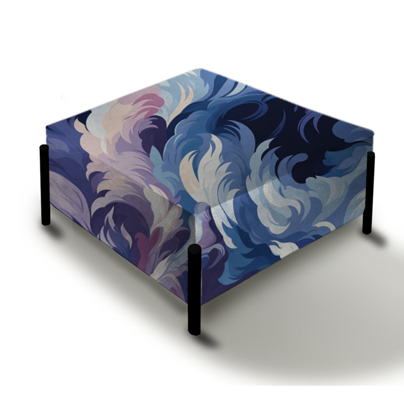 Celestial Aura Ripple - Grand repose-pieds carré abstrait