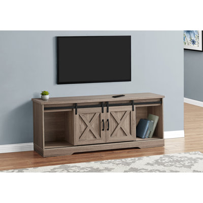 60" Console Tv Stand, Dark Taupe, Media Entertainment Center With Drawers Fits 80-89 Inch Tvs, by Latitude Run