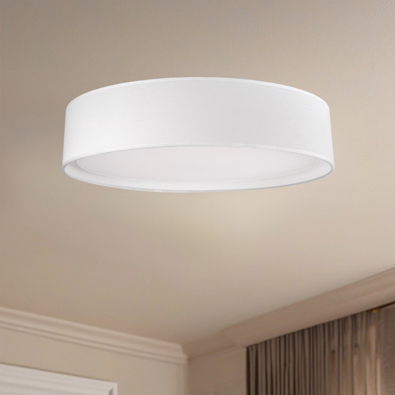 Plafonnier encastré 1 lumière DEL Dalton, Blanc, Blanc