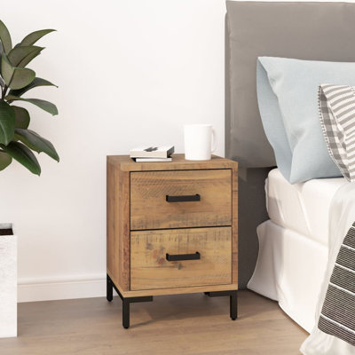 Tardiff 36cm W Solid Wood Bedside Table
