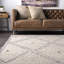 Tapis géométrique blanc/gris/zone grise Aubrie-1182114978