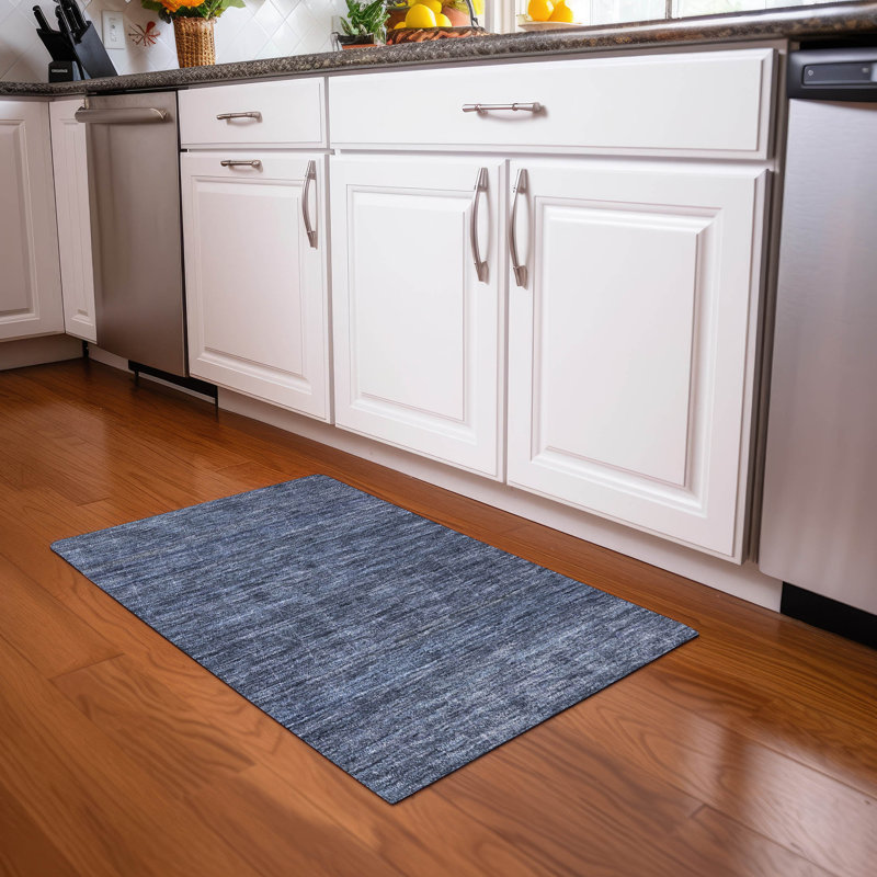 Machine Washable Indoor/Outdoor Chantille ACN1165 Navy, Rectangle 1'8" x 2'6"