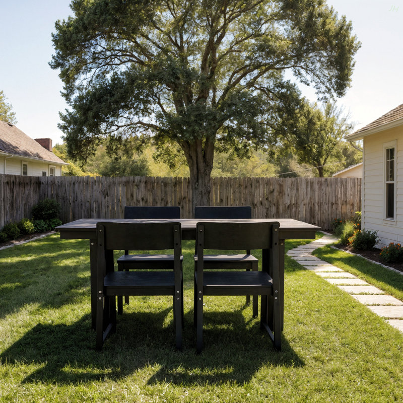 Weather-resistant Hdpe Modern Dining Set For Backyard Elegance