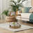 2 Tier Side Table, Folding Round Metal End Table Small Nightstand With Two Removable Tray For Bedroom Living Room Bedside Small Spaces-610413876