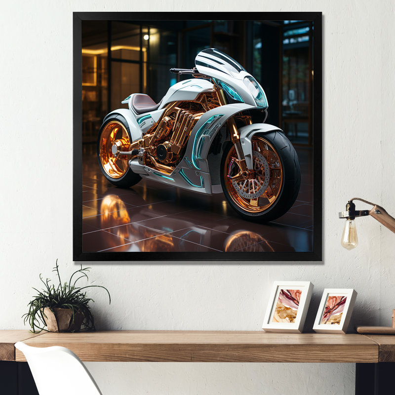 Futuriste Speedster II sur toile, Cadre simple noir, H 24 po x l 24 po x P 1 po