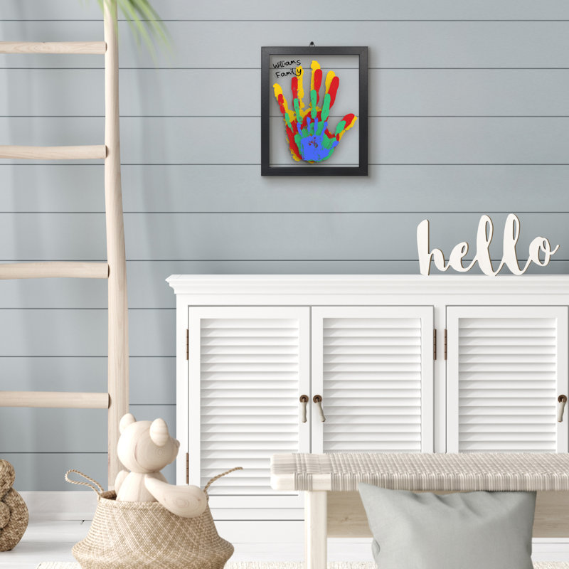  Family Handprint Kit with Five Panels for DIY Prints - Includes Non-Toxic Paint, Brushes and Marker - Black