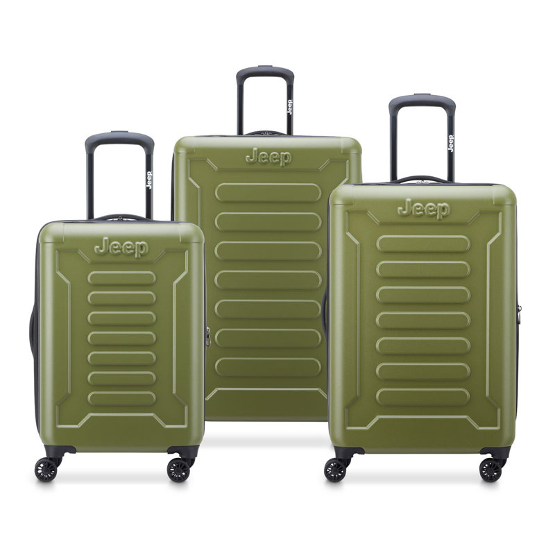 Ensemble de 3 valises rigides extensibles Delsey Jeho JHOO4C avec valises de transport, moyennes et grandes