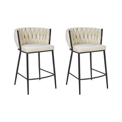 Aylena Upholstered Counter Stool with Metal Frame
