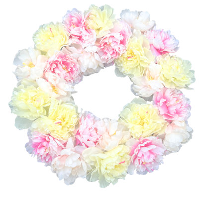 Couronne de pivoine artificielle 22 po
