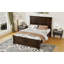 Grand lit de style traditionnel en bois de pin de 83,7 x 64,9 x 52,8 pouces, brun riche, avec tête de lit USB et cadre renforcé