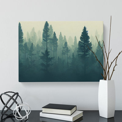 Alluring Pine Tree Forest - Wrapped Canvas Print