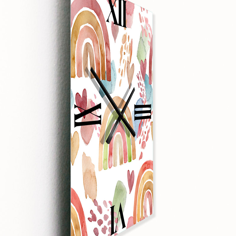 Horloge murale Rainbows Clouds and Hearts, Petit