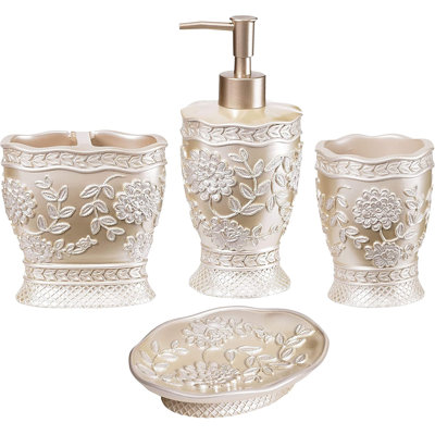 Ensemble d'accessoires de salle de bain 4pc Rose Vine
