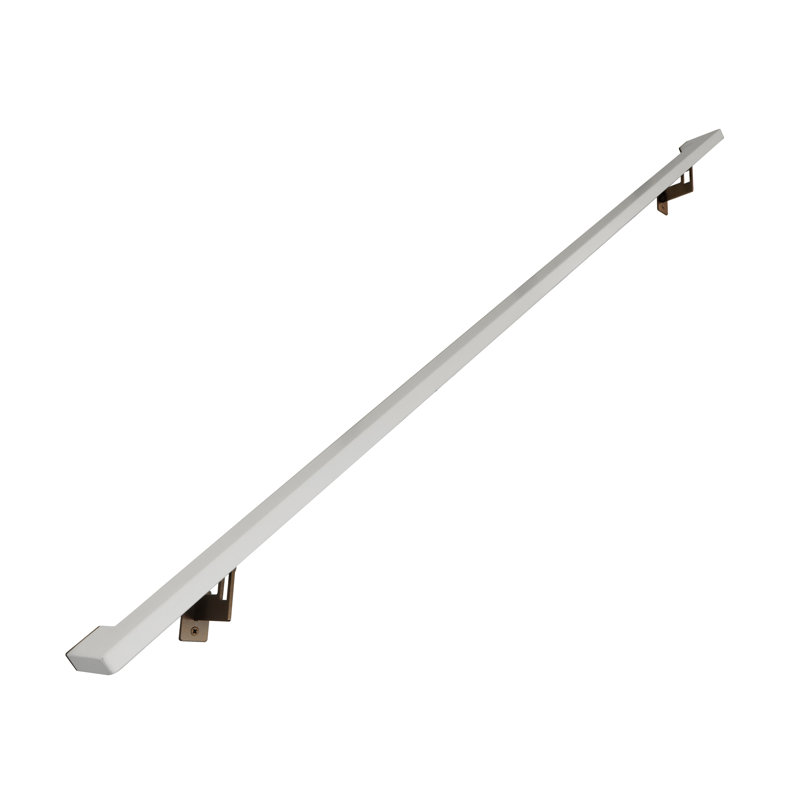 Modern Aluminum Handrail Grab Bar Kit, Adjustable Steel Brackets, Returns to Wall, Powder Coat, 9' W, Bronze