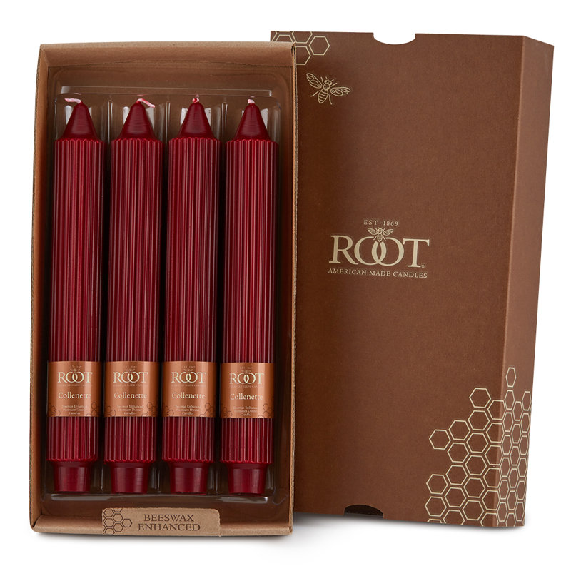 Bougie Grecian Collenette, Grenat, H 9 po x l 1,25 po x P 1,25 po