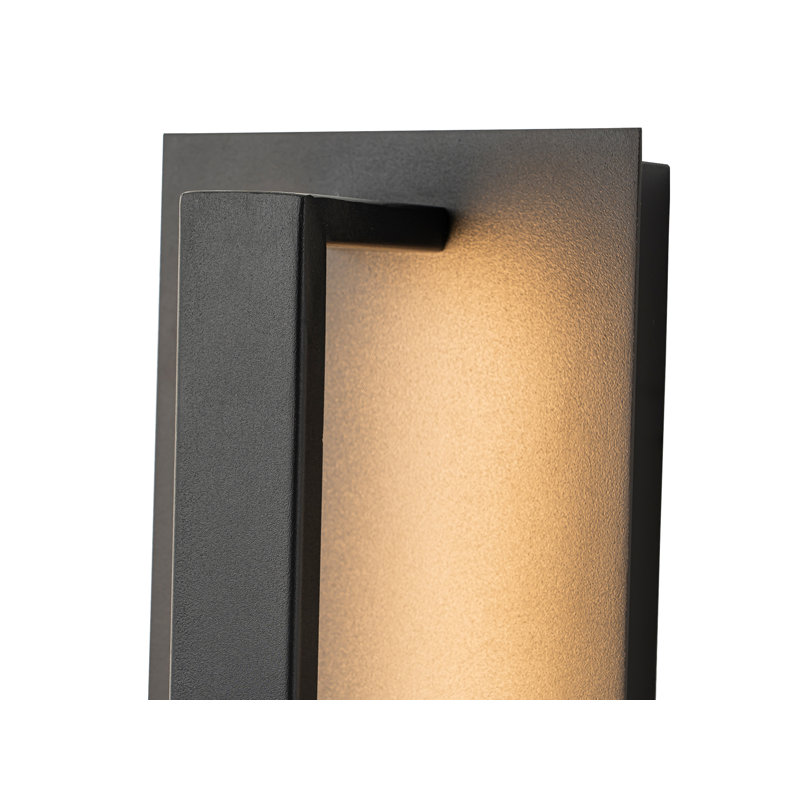 Black Modern Outdoor Led Wall Sconce, 16" H x 4.8" W x 3.5" D