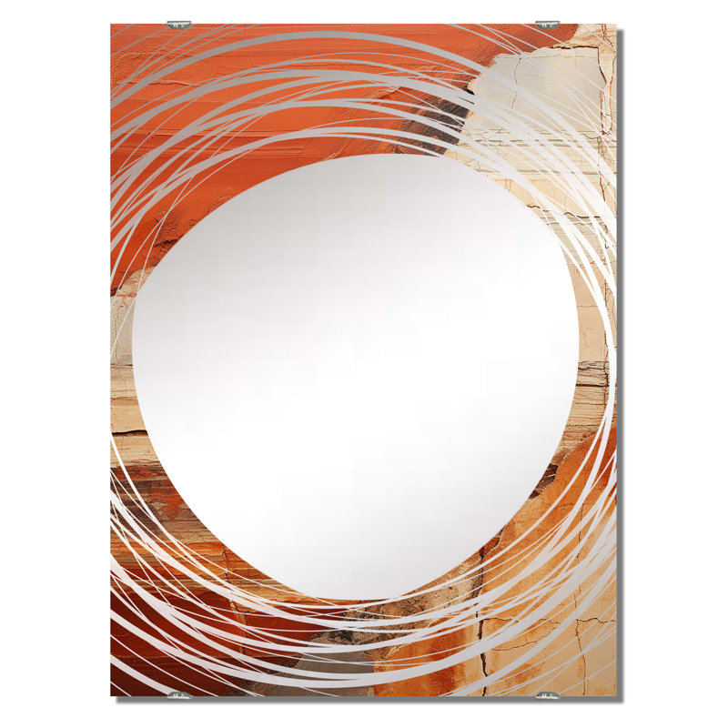Kristoff - Grand miroir mural à collage abstrait, 40 po x 30 po