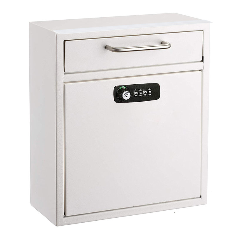 Grande boîte aux lettres murale sécurisée avec serrure à combinaison, Blanc, H 12 po x l 10,4 po x P 4,5 po