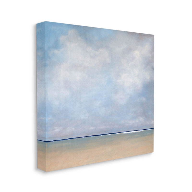 «Abstract Beach Clouds Ocean» par Catherine Andersen - peinture sur toile tendue, H 17 po x l 17 po x P 1,5 po