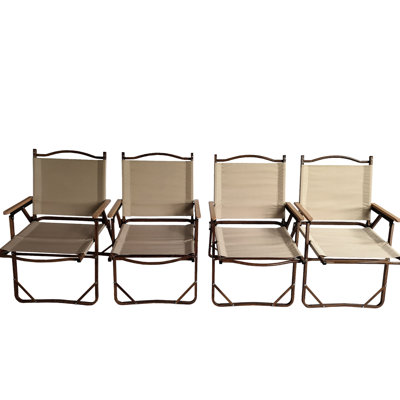 Chaise pliante et portable 4 chaises - Structure en aluminium avec pour la pêche, le patio, la plage, la cour, le concert, le voyage confortable, le concert, le pique-nique