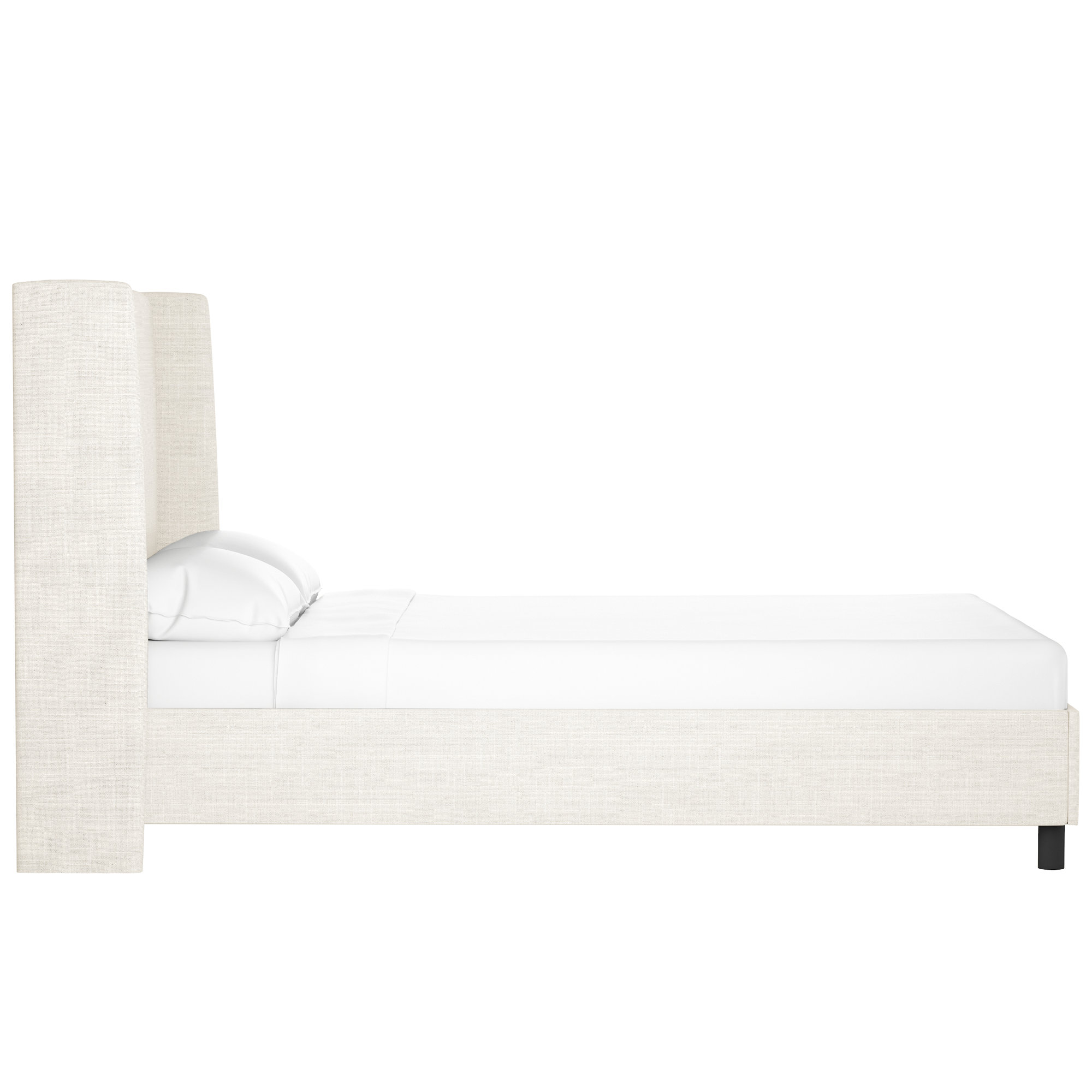 Tilly Upholstered Low Profile Platform Bed, Full, Zuma White