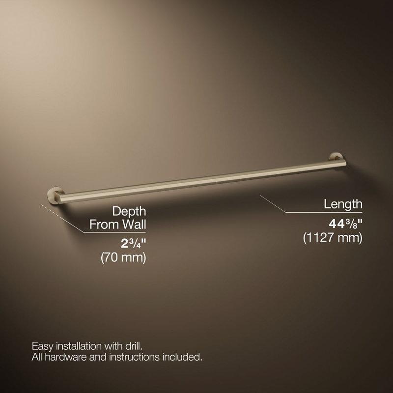 Components In Grab Bar, 42" W, Vibrant Brushed Bronze