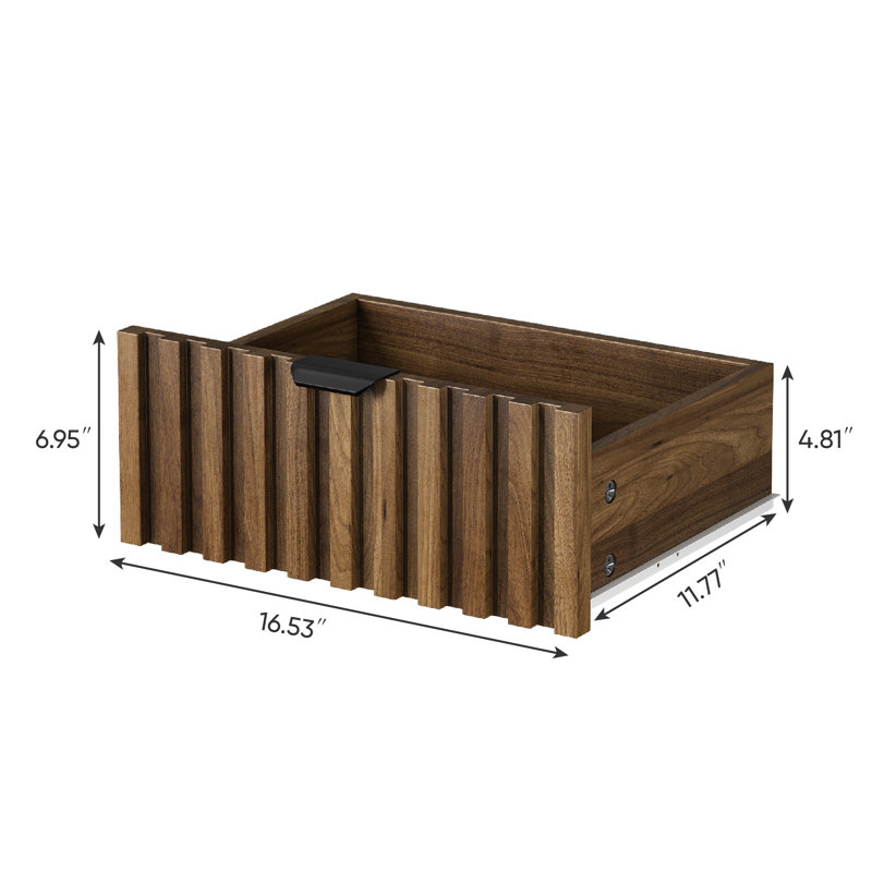 17.72cm W Solid Wood Bedside Table
