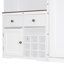 Grand lit escamotable avec armoire de rangement, support à vin, porte-verre, tiroirs et bande DEL multicolore