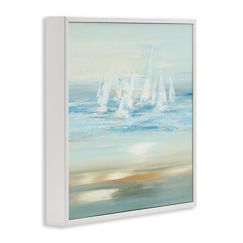 «Giclee Art» par Lisa Ridgers, Estampe numérique encadrée blanc bord de mer, H 17 po x l 17 po