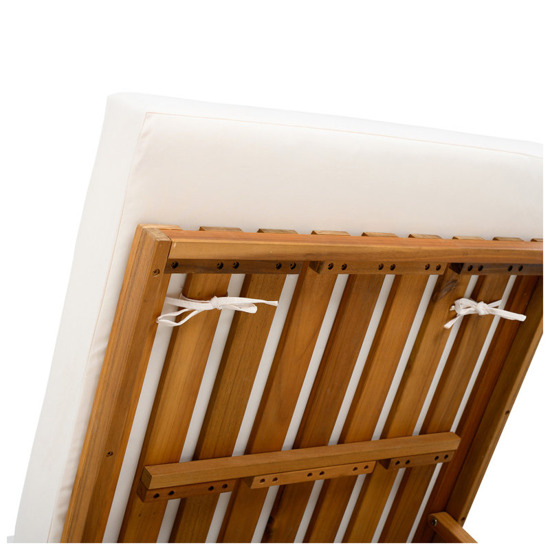 Ensemble de chaise longue inclinable en bois d'acacia massif l 28,75 po x P 79 po x H 34 po Christopher Knight Home