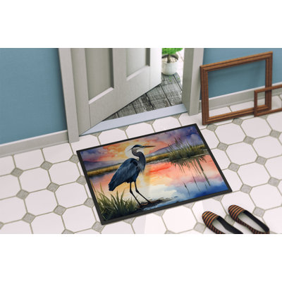 Blue Heron Setting Sun Doormat