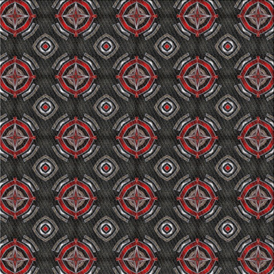 Tapis rouge/noir tissé à la machine