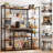 62.4"W Bakers Rack with Storage Shelves and Power Outlet, Kitchen Bakers Rack with Wine Rack, Goblet Holder and Wire Basket, Coffee Bar for Kitchen, Living Room