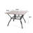 37.8" Square Patio Table For 4, Metal Outdoor Dining Table With Umbrella Hole,Brown-416040766