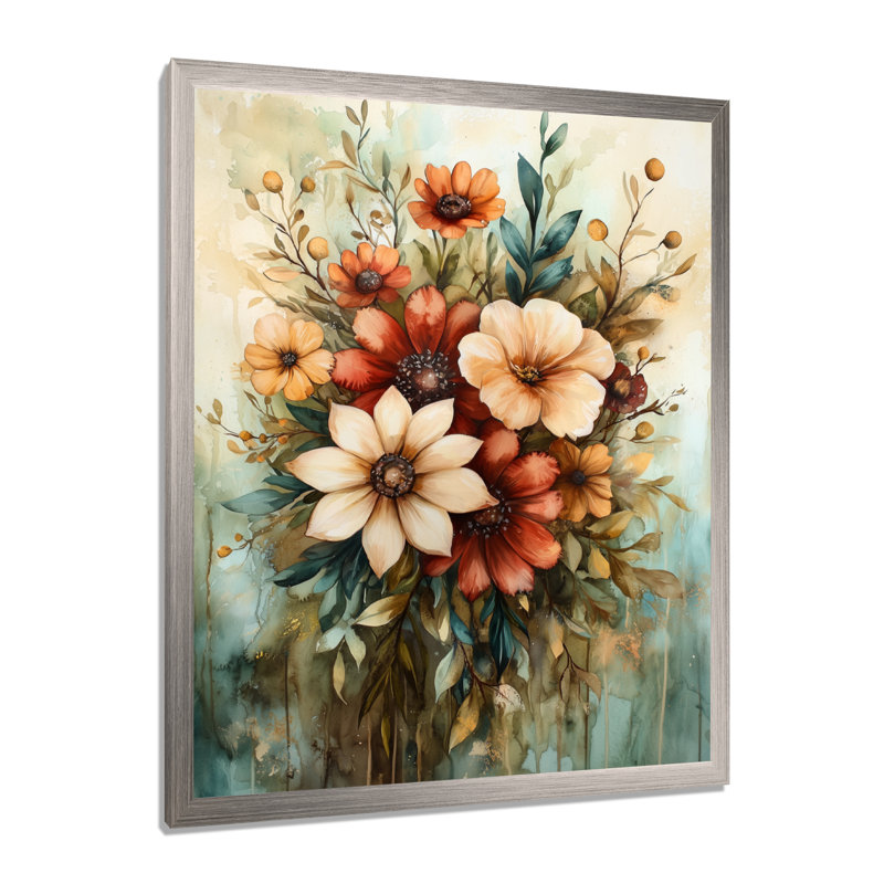 Goodridge - salon d'art mural floral, H 32 po x l 16 po, Reproduction encadrée d'une seule photo, Argent argent