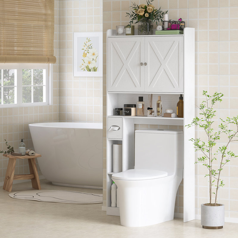 Armoire de rangement au-dessus de la toilette avec portes réglables Farmhouse