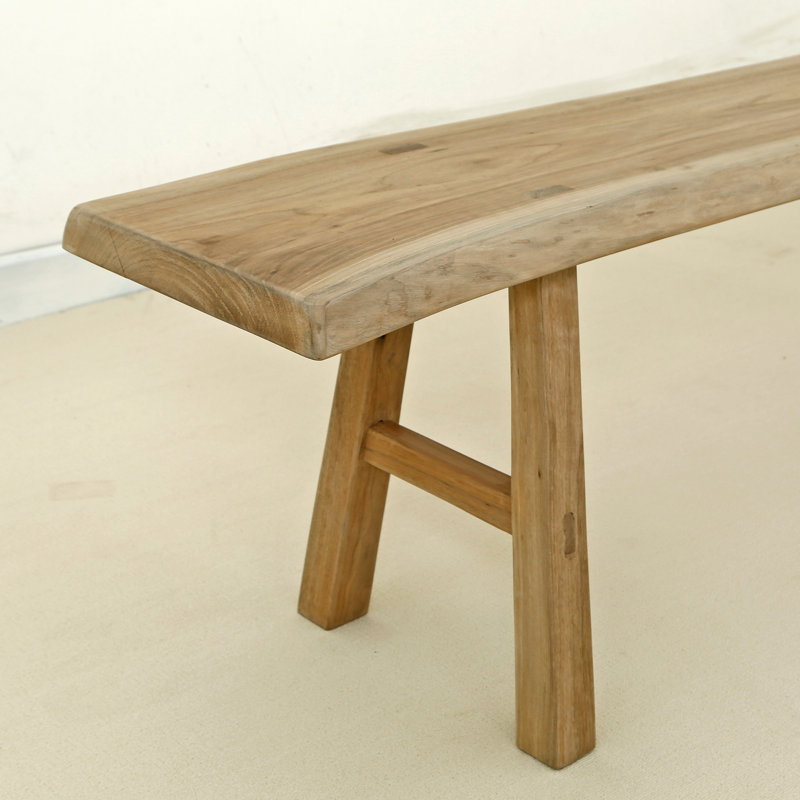 Artissance Live Edge Solid Walnut Natural Wood Bench, 18 Inch Tall (Color & Size May Vary)